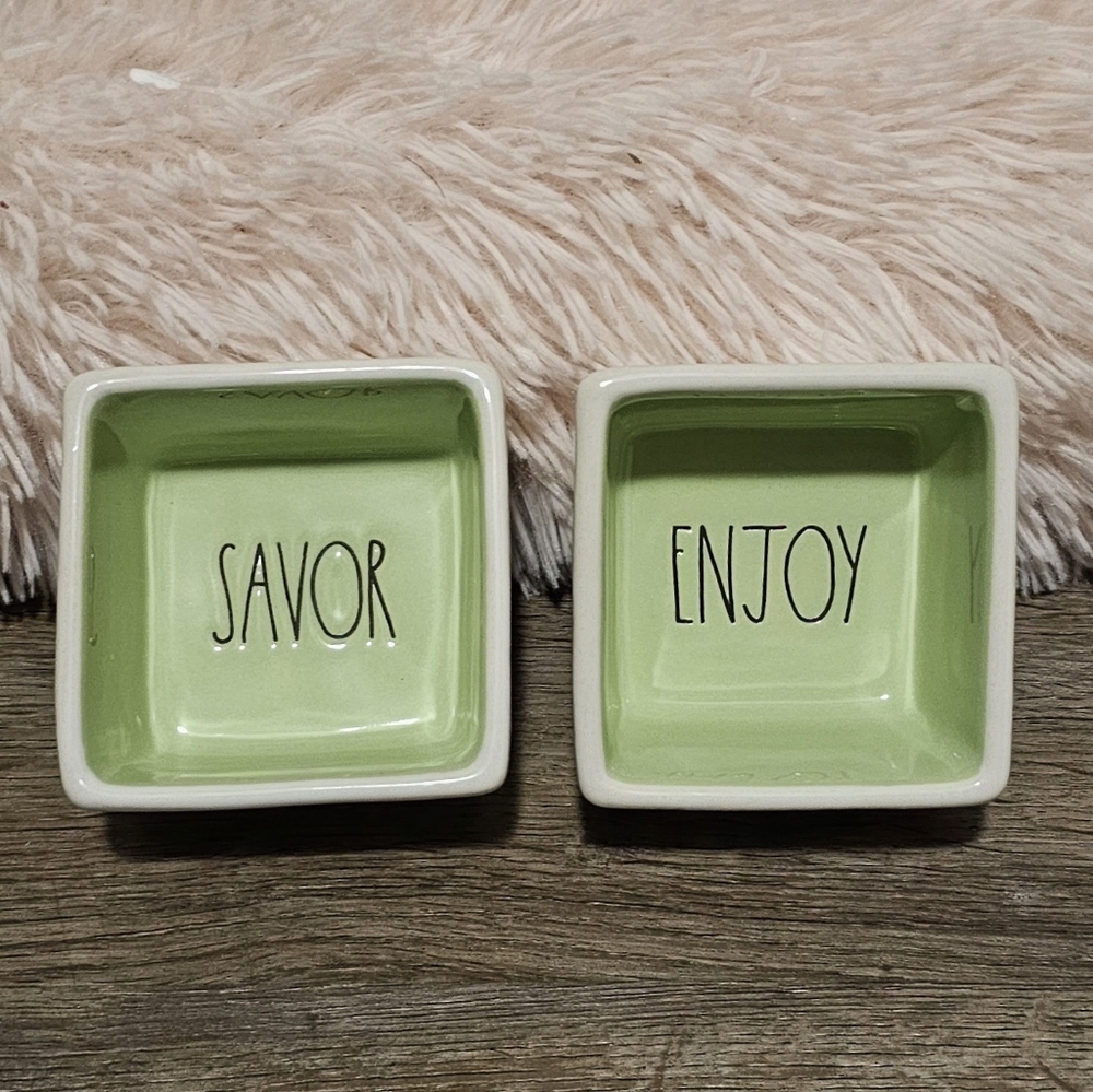 Rae Dunn Savor and Enjoy dishes